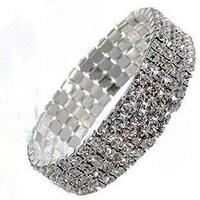 Fashion Crystal Wedding/Sweet Sixteen/Quinceanera/Birthday Bracelets Bangle (4 Rows)