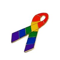 Artisan Owl Gay & Lesbian Pride Rainbow Ribbon Lapel Hat Pin (1 pin)