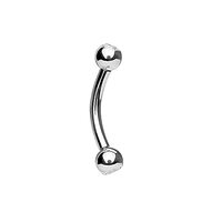 Pierced Owl 16GA G23 Implant Grade Titanium Internally Threaded Crystal Gem Ends Curved Barbell (6mm