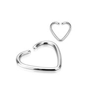 Pierced Owl 16GA Titanium Plated 316L Stainless Steel Single Closure Heart Daith Cartilage Ring (Sil