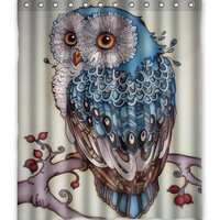 Owl Pattern DIY Shower Curtain Bath Curtain for Home Decor (wise owl, 66x72) by Yiko Home