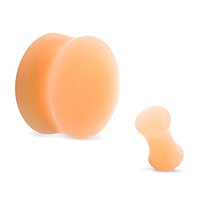 Pierced Owl Peach Flesh Tone Silicone Double Flared Plugs, Sold as a Pair (14mm (9/16"))