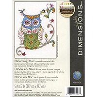 Dimensions Counted Cross Stitch Kit 'Blooming Owl', 14 Count Ivory Aida, 7'' x 5