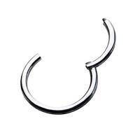 Pierced Owl 18G Stainless Steel Septum Nose Lip Cartilage Helix Hinged Segment Clicker Ring (Silver 