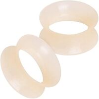 Pierced Owl Ultra Thin Silicone Double Flared Flesh Tone Tunnel Plugs, Sold as a Pair (4mm (6GA))