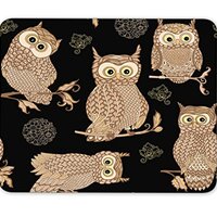 Newing Five Light Brown Owls Mouse Pad,Natural Rubber Mouse Pad, Quality Creative Wrist-Protected Wr