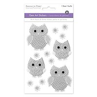 Forever in Time SS266A Paper Craft Sticker Gem Art, Owl Silver