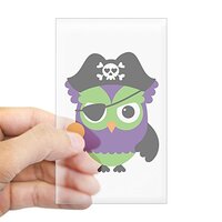 Sticker Clear (Rectangle) Little Owl Pirate