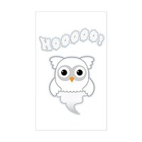 Sticker (Rectangle) Spooky Little Ghost Owl