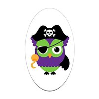 Sticker (Oval) Little Owl Pirate