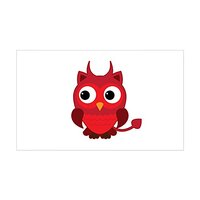 Sticker (Rectangle) Little Spooky Owl Devil Monster