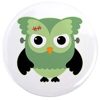 2.25 Inch Button Spooky Little Owl Frankenstein Monster