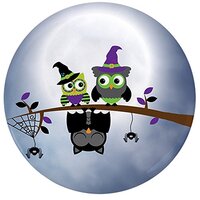 2.25 Inch Button Little Spooky Vampire Owl with Friends