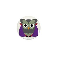 Mini Button Spooky Little Owl Vampire Monster