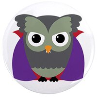 2.25 Inch Button Spooky Little Owl Vampire Monster