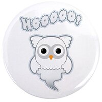 2.25 Inch Button Spooky Little Ghost Owl