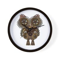 CafePress Large Steampunk Owl Unique Decorative 10" Wall Clock