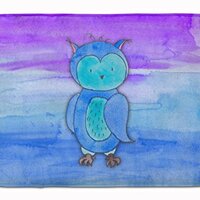 Caroline's Treasures BB7426RUG Blue Owl Watercolor Machine Washable Memory Foam Mat, Bathroom R