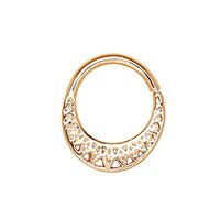 Pierced Owl Rose Gold Plated 316L Stainless Steel Ornate Tribal Septum Ring