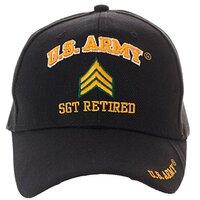 Officially Licensed US Army Retired Baseball Cap - Multiple Ranks Available! (Sergeant)
