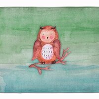 Caroline's Treasures BB7443RUG Brown Owl Watercolor Machine Washable Memory Foam Mat, Bathroom