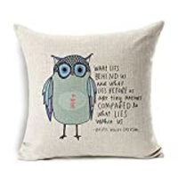 Aremazing Cartoon Animal Cotton Linen Home Decor Pillowcase Throw Pillow Cushion Cover 18 x 18 Inches (Cute Owl Sayings)