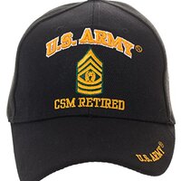 Officially Licensed US Army Retired Baseball Cap - Multiple Ranks Available! (Command Sergeant Major