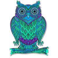 Colorful Owl Tagle Art Design - 12" Vinyl Sticker Waterproof Decal