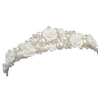 The Crafty Owl Elegant Tiaras Various Styles for Weddings/Birthdays/Valentine/Communion (Pearl Tiara