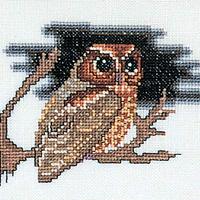 Thea Gouverneur - Counted Cross Stitch Kit - Owl - Aida - 16 Count - Embroidery Kit for Adults - DMC