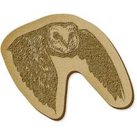Azeeda 6 x 'Owl in Flight' MDF Craft Embellishments (EB00005520)