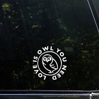 Love is Owl You Need - 3-3/4" x 3-3/4" - Vinyl Die Cut Decal/Bumper Sticker for Windows, C
