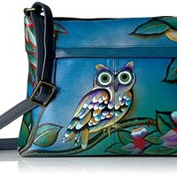 Anna by Anuschka Women's Genuine Leather Medium Crossbody with External Zipper Pocket | Hand Pa