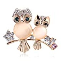 Comelyjewel Brooch Owl Shape Rhinestone Covered Crystal Beauty Brooch Pin Scarves Shawl Clip For Wom