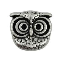 Bezelry 12 Pieces Cute Owl Antique Silver Color Metal Shank Buttons 15mm (19/32 inch) (Antique Silve