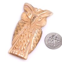 GEM-Inside 33x58mm Large Big Antiqued White Soul Owl Bird Focal Bead Carved Bone Beads for Jewelry M