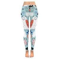 InterestPrint Mysterious owl Low Rise Ladies Graphic Yoga Leggings for Women Black