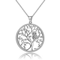 GDDX 925 Sterling Silver Owl Tree of Life Pendant Necklace with 18 Inch Chain (Owl)