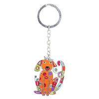 The Crafty Owl Trendy Metal Acrylic Cat or Dogl Key Chain For Women Girl Decorative Charm Pendant Je