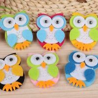 YYCRAFT 20PCS Owl Felt Animals 1.75 Inch for Baby Shower Party Decoration Scrapbooking Craft Project