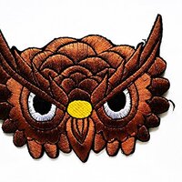 HHO Great Horned Owl Cartoon Patch Embroidered DIY Patches, Cute Applique Sew Iron on Kids Craft Pat