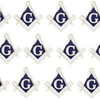 Artisan Owl Masonic Freemason Square & Compass Lapel Hat Pin (12 pins)