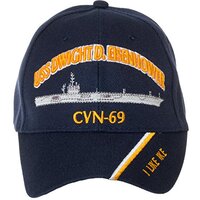 Artisan Owl Officially Licensed USS Dwight D. Eisenhower CVN-69 Embroidered Navy Blue Baseball Cap