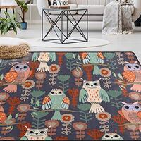 Naanle Animal Owl Non Slip Area Rug for Living Dinning Room Bedroom Kitchen, 3'x5'(39x60 i