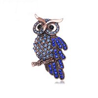 Bodhi2000 Women Enamel Owl Shape Rhinestones Brooch Pins Brooches Clip Gift for Female