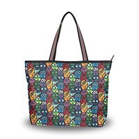 My Daily Women Tote Shoulder Bag Funny Owl Colorful Handbag Medium