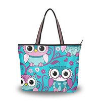 My Daily Women Tote Shoulder Bag Cute Owl Flower Handbag Medium