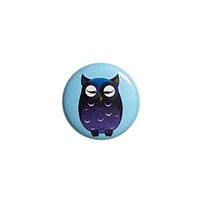 Cute Owl Button Purple Blue Fun Rad Unique Jacket Backpack Pinback 1 Inch 57-10