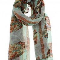 Zac's Alter Ego Long Lightweight Multicolour Owl Print Scarf