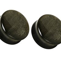 Pierced Owl Natural Golden Obsidian Stone Saddle Plugs, Sold as a Pair (16mm (5/8in))